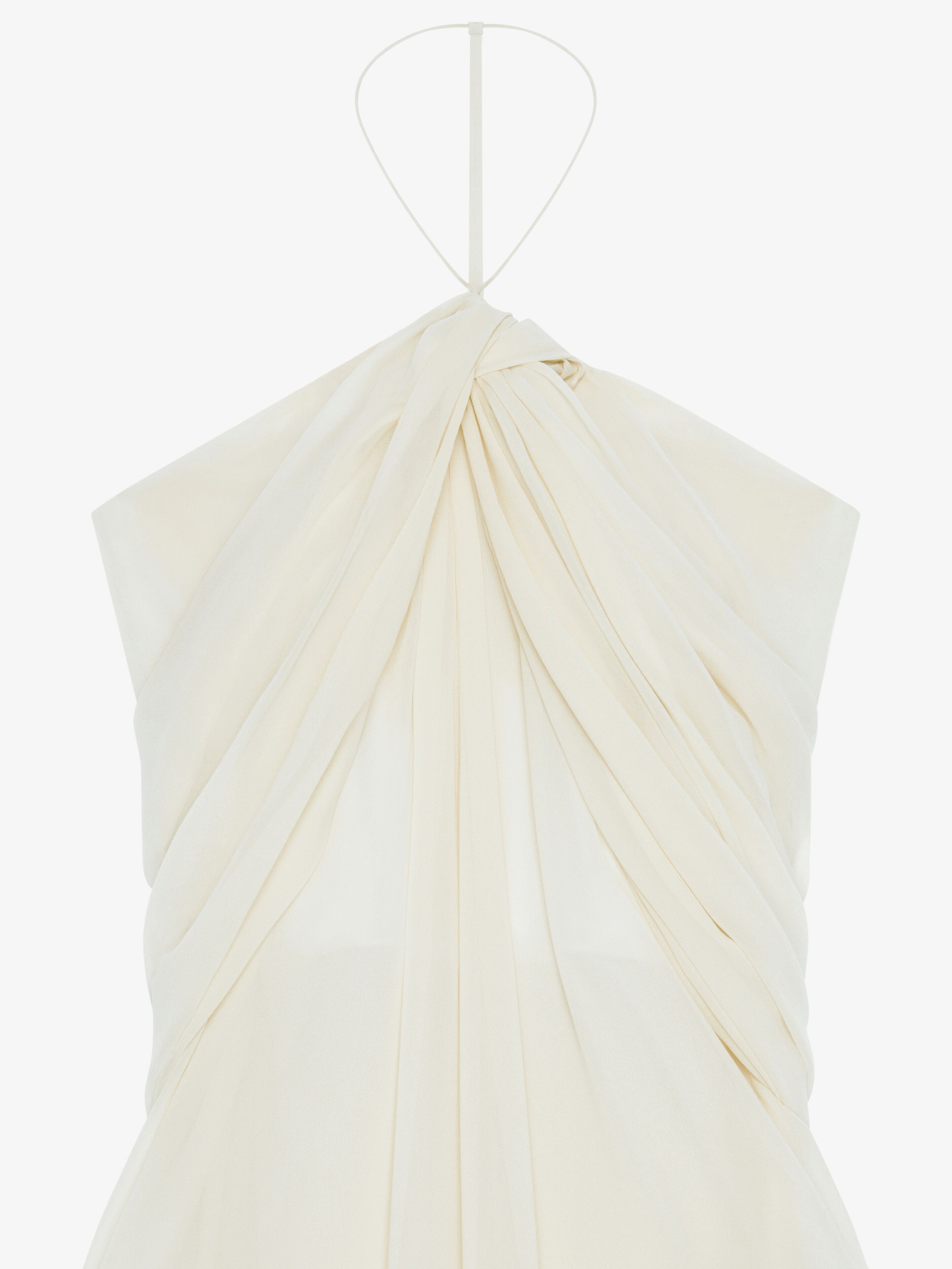 EVENING DRAPED DRESS IN SILK WITH CRYSTALS DÉTAIL - 5