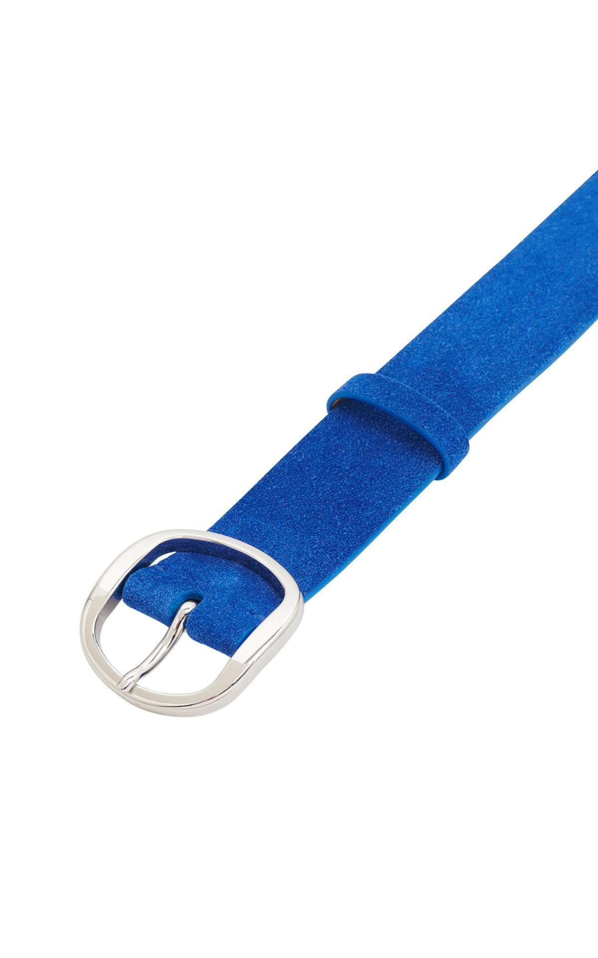 Elster Buckle Belt in Cobalt Suede - 3