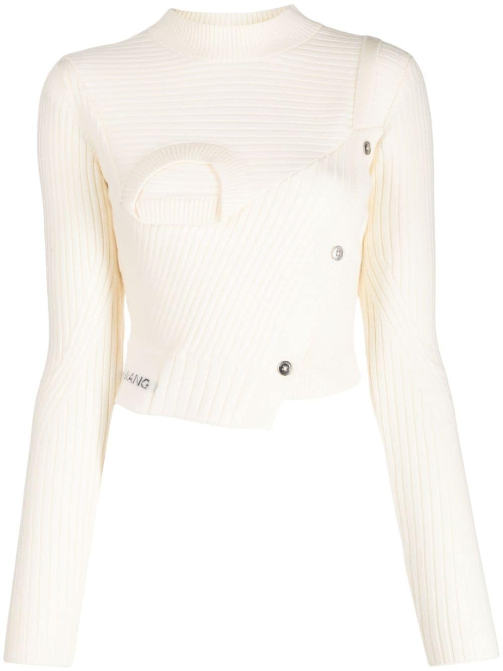 asymmetric ribbed-knit jumper - 1