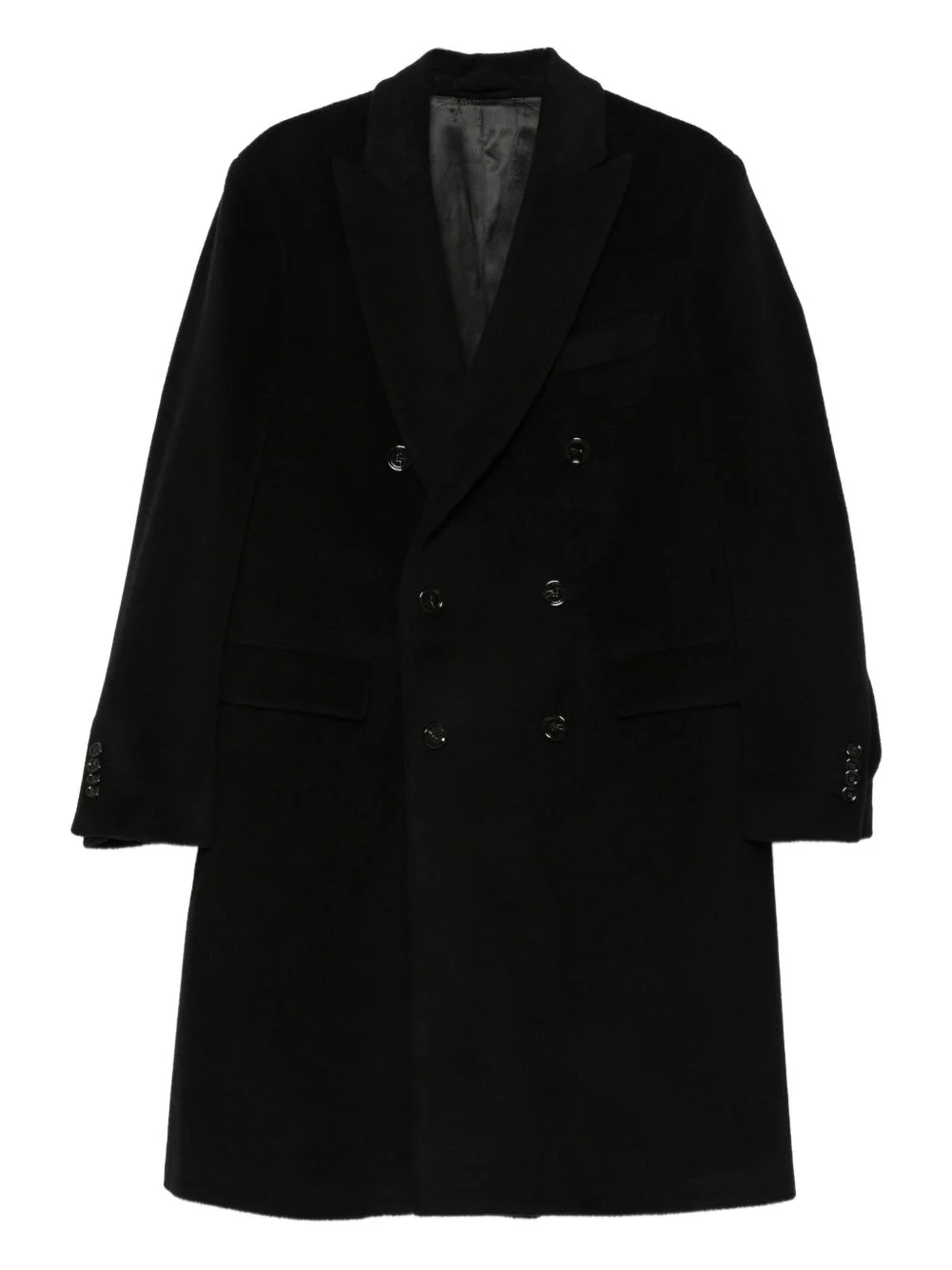 double-breasted wool coat - 1