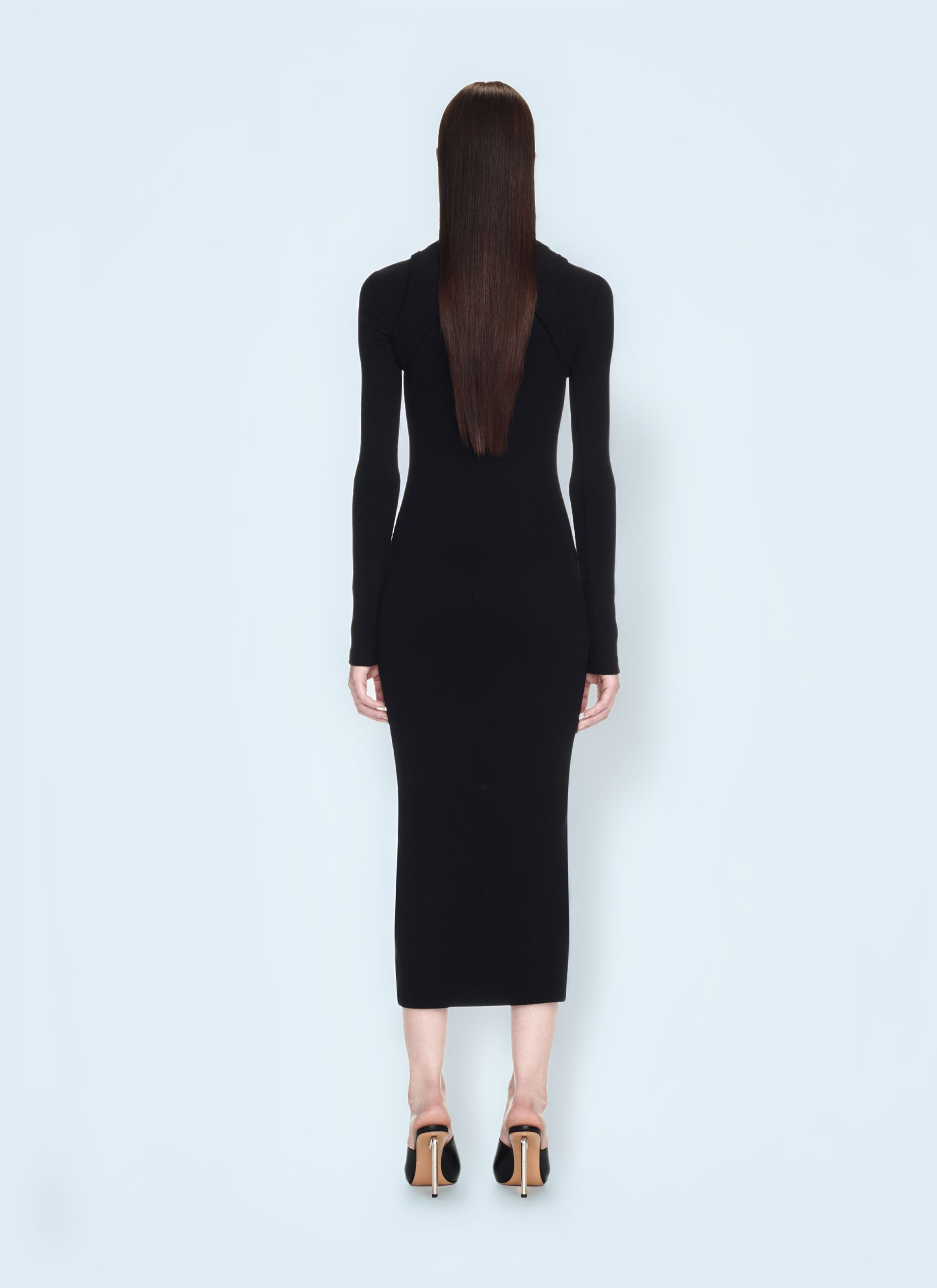 Off Stamp Ribbed Midi Dress - 3