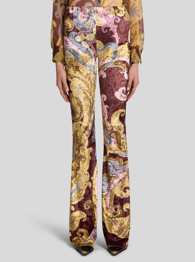 Etro PRINTED CHENILLE TROUSERS outlook