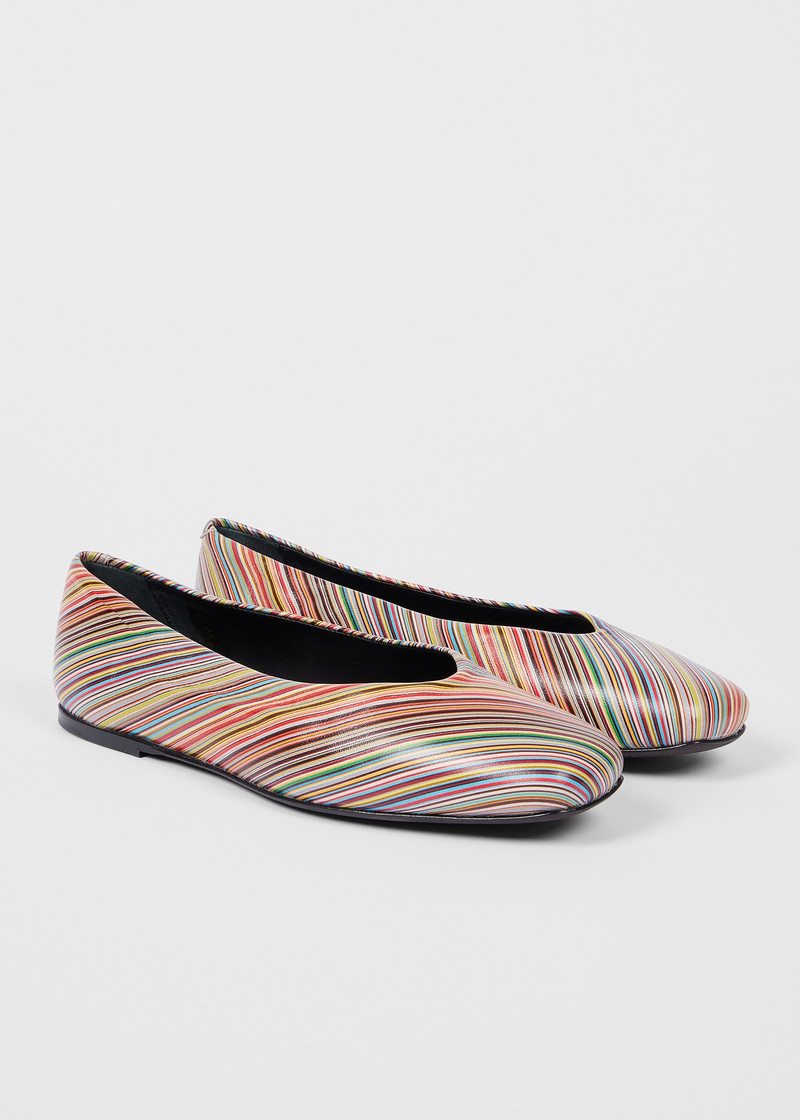 Women's Signature Stripe Leather 'Topanga' Ballet Flats 3