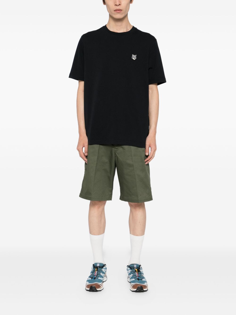 bold fox head patch T-shirt - 2