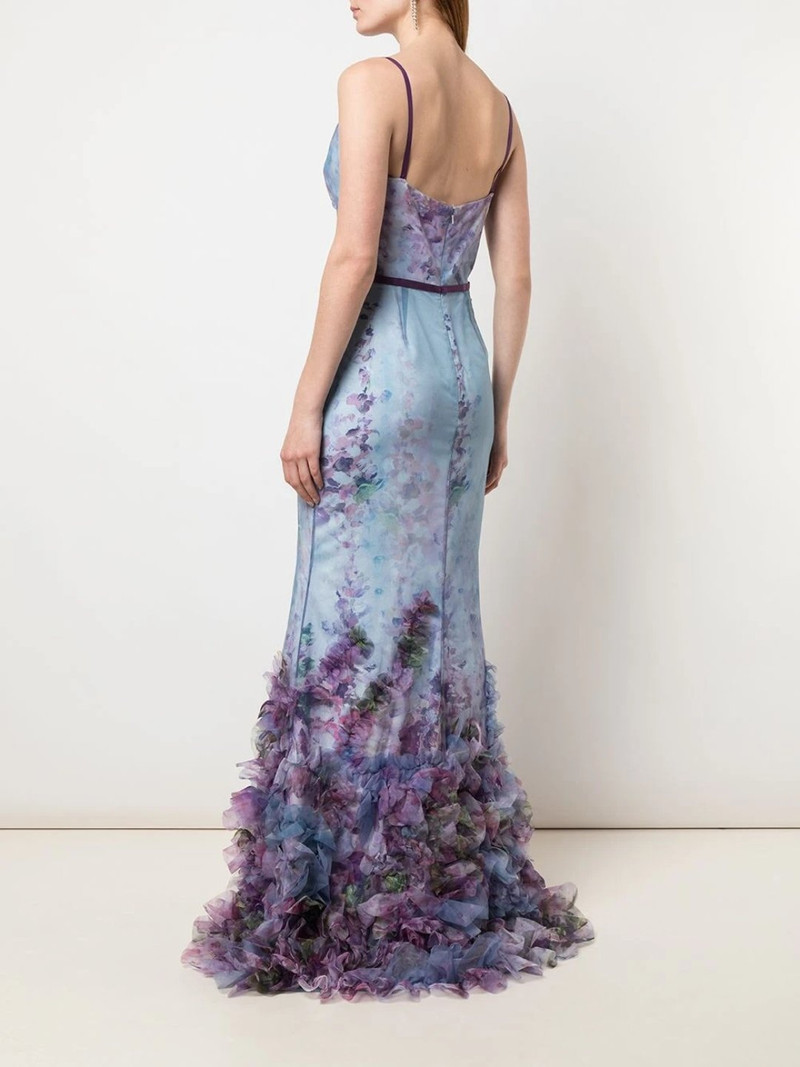 FIT-TO-FLARE FLORAL TEXTURE GOWN 3