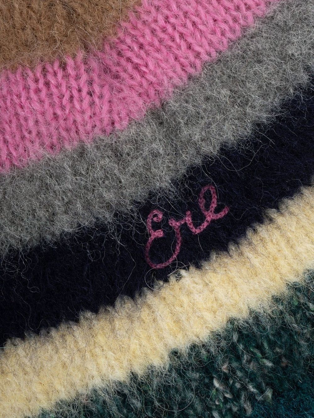 striped embroidered hat - 2