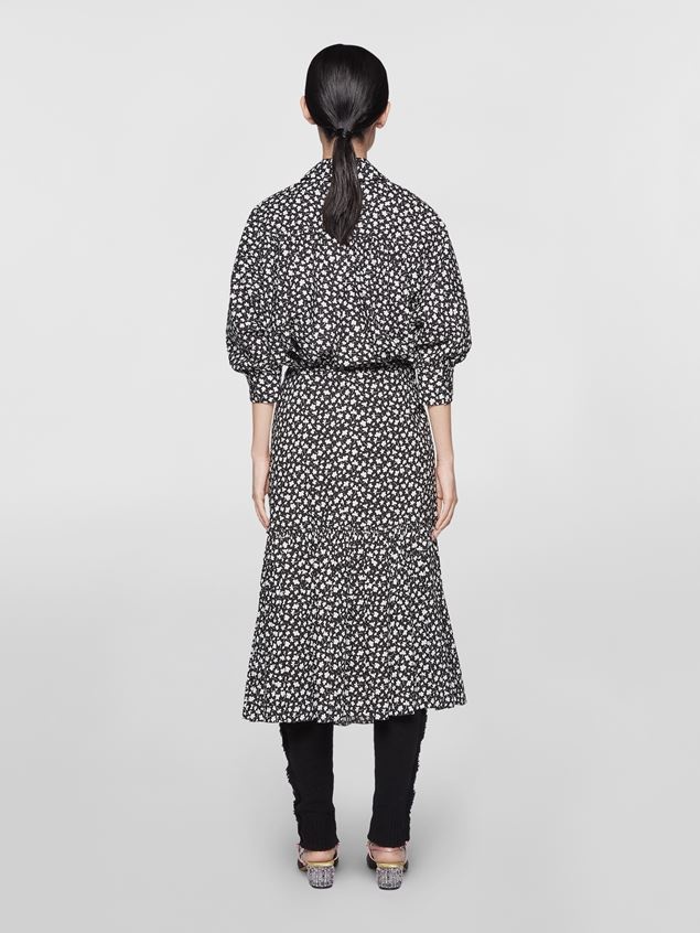MICRO FLOWER PRINT COTTON POPLIN SKIRT - 3