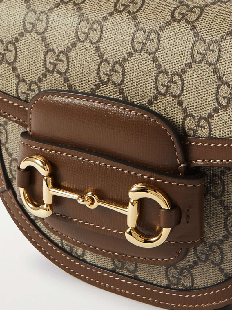 Horsebit 1955 small leather-trimmed printed coated-canvas shoulder bag 4