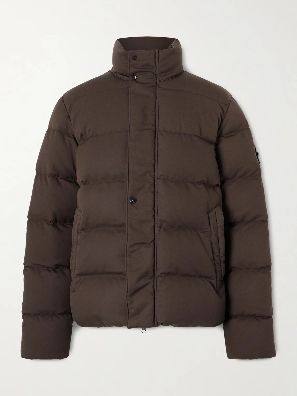 STONE ISLAND GHOST Garment-Dyed Quilted Virgin Wool-Twill Down Jacket - 1
