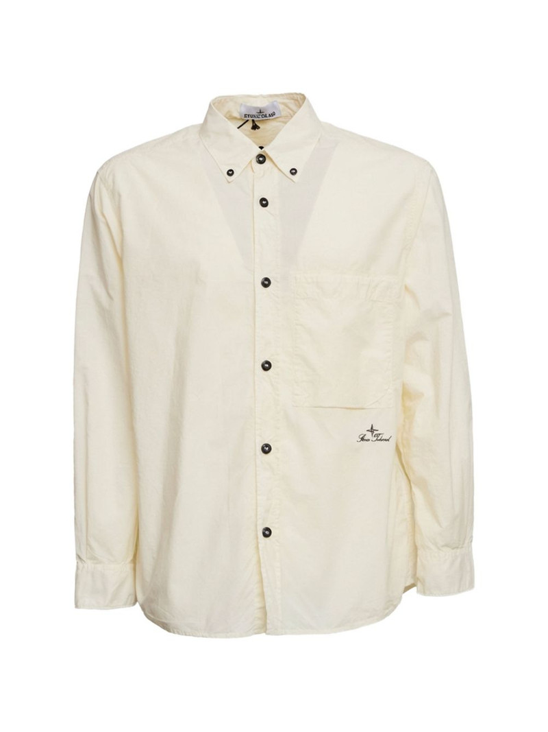 logo lettering button oxford shirt 1
