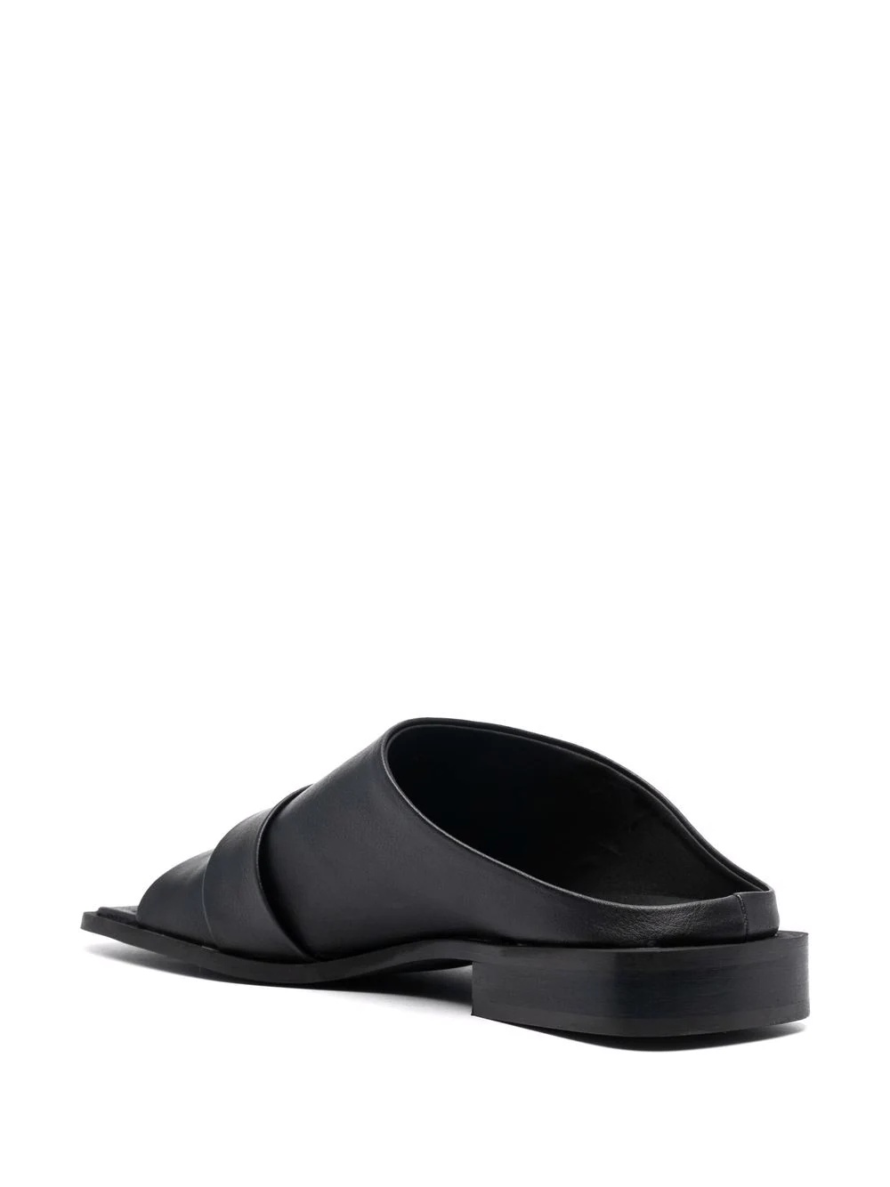 logo-plaque faux-leather sandals - 3