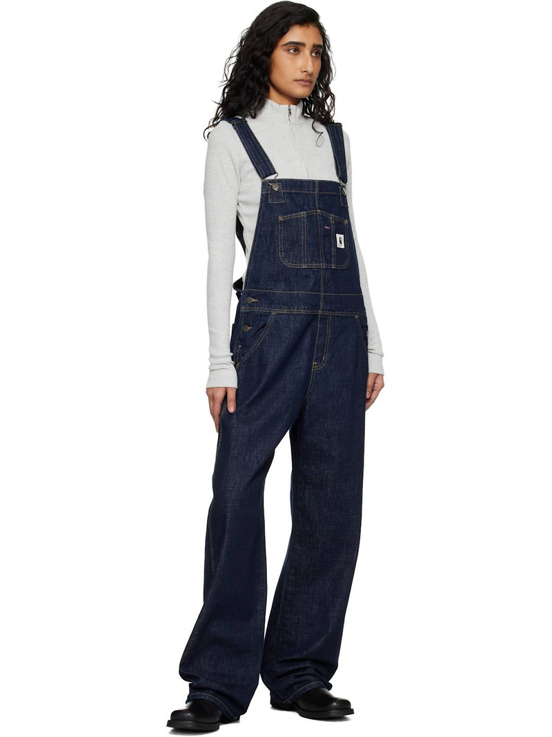 Carhartt Navy Bib Straight Denim Overalls outlook