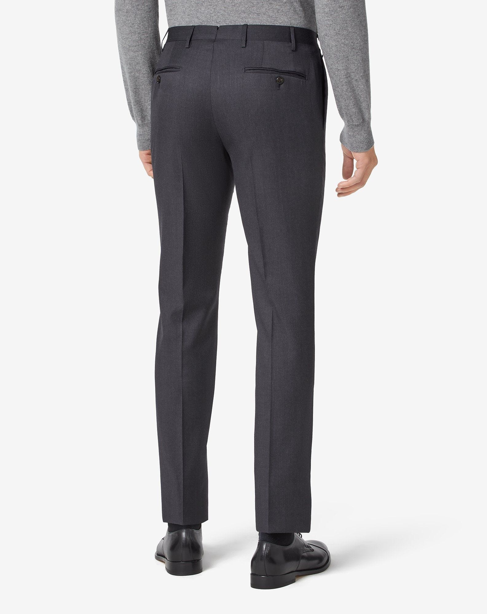 Anthracite S130s wool trousers - 4