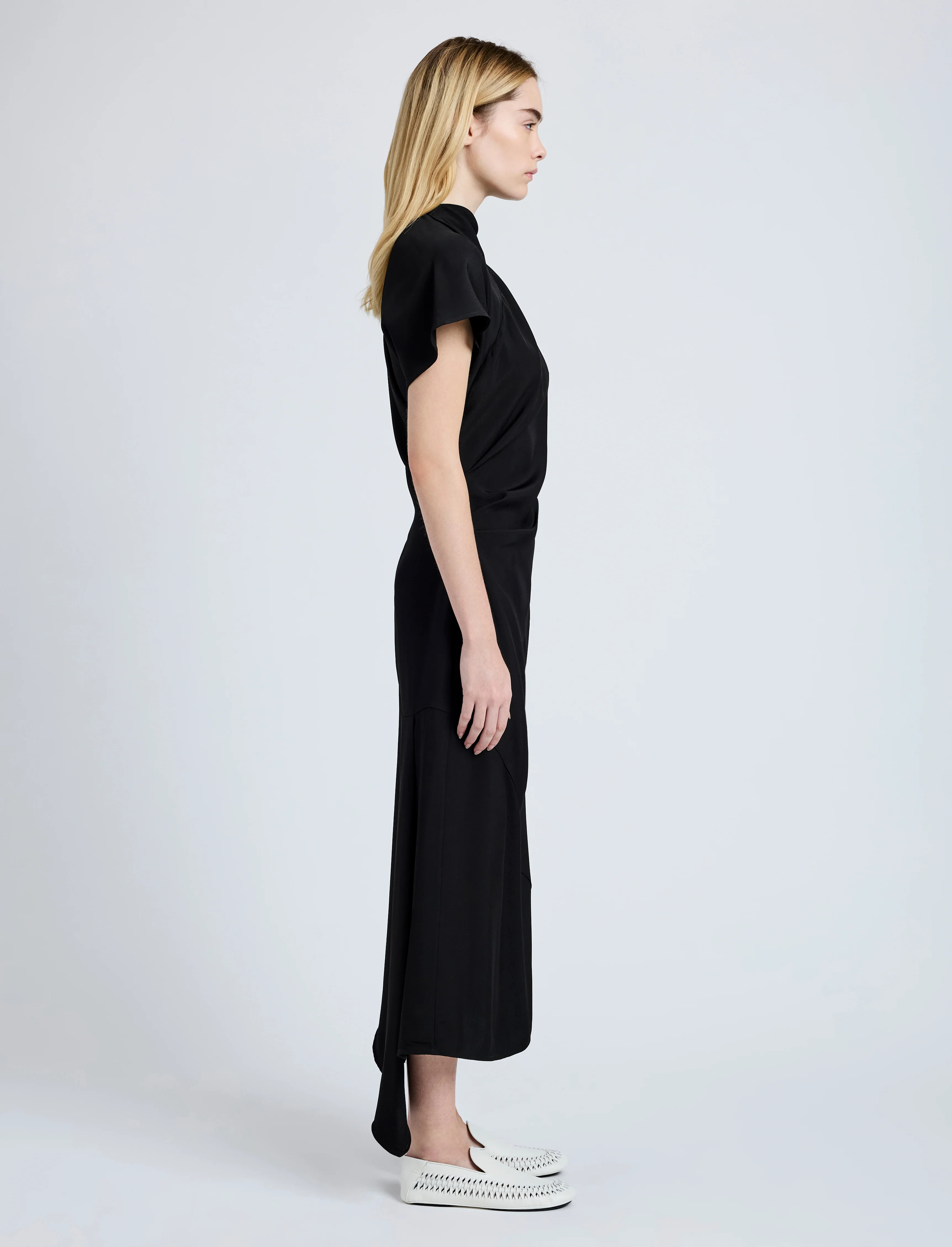 Hallie Dress in Hammered Viscose - 3
