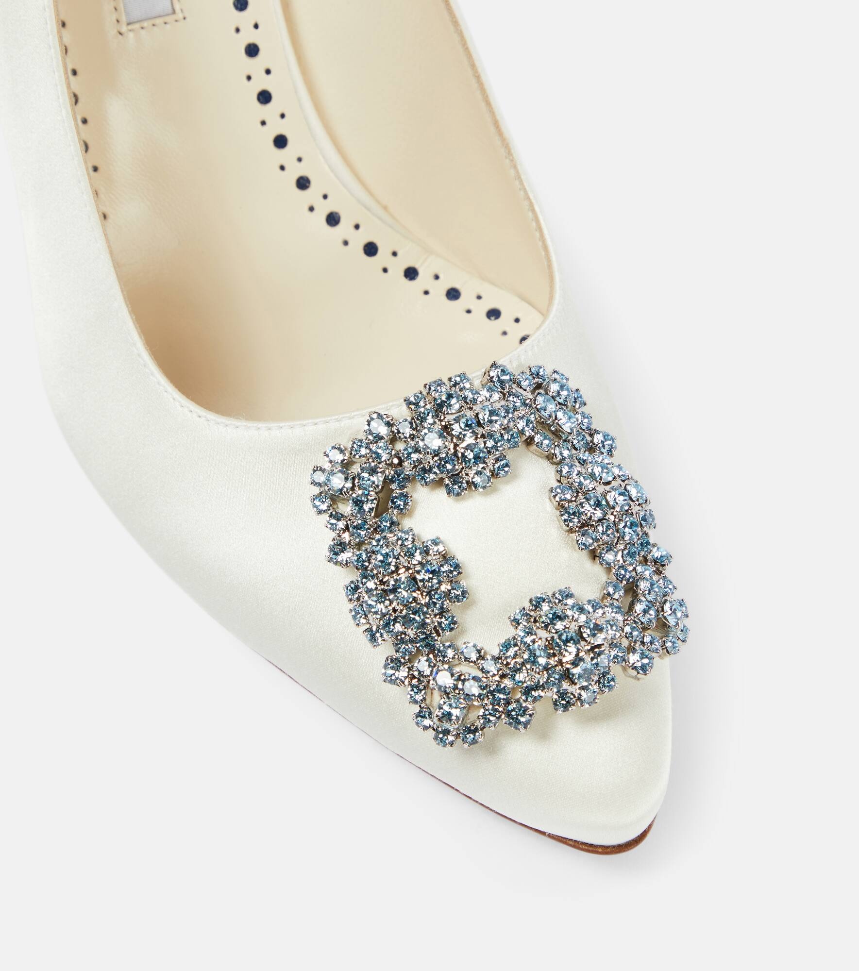 Bridal Hangisi 90 embellished satin pumps - 6