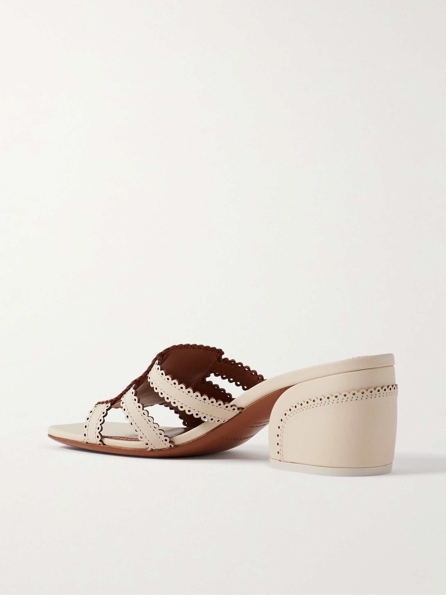 Goldie leather mules Cream - 3