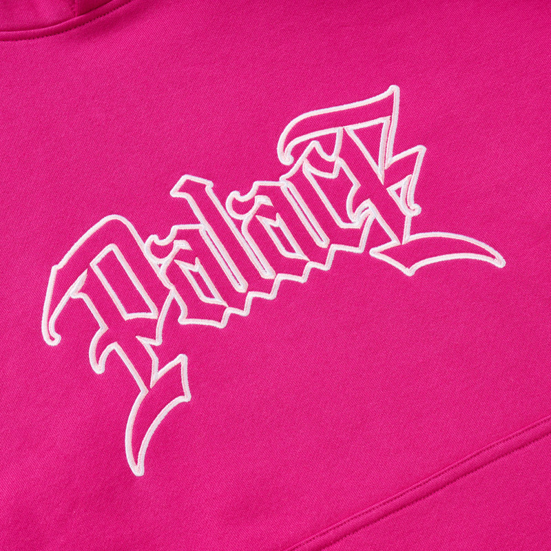 PALACE LE SCRIPT HOOD HEAVY PINK outlook