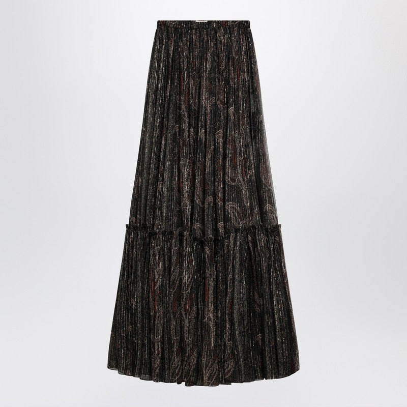 Saint Laurent Ruffled skirt with Paisley print - 1