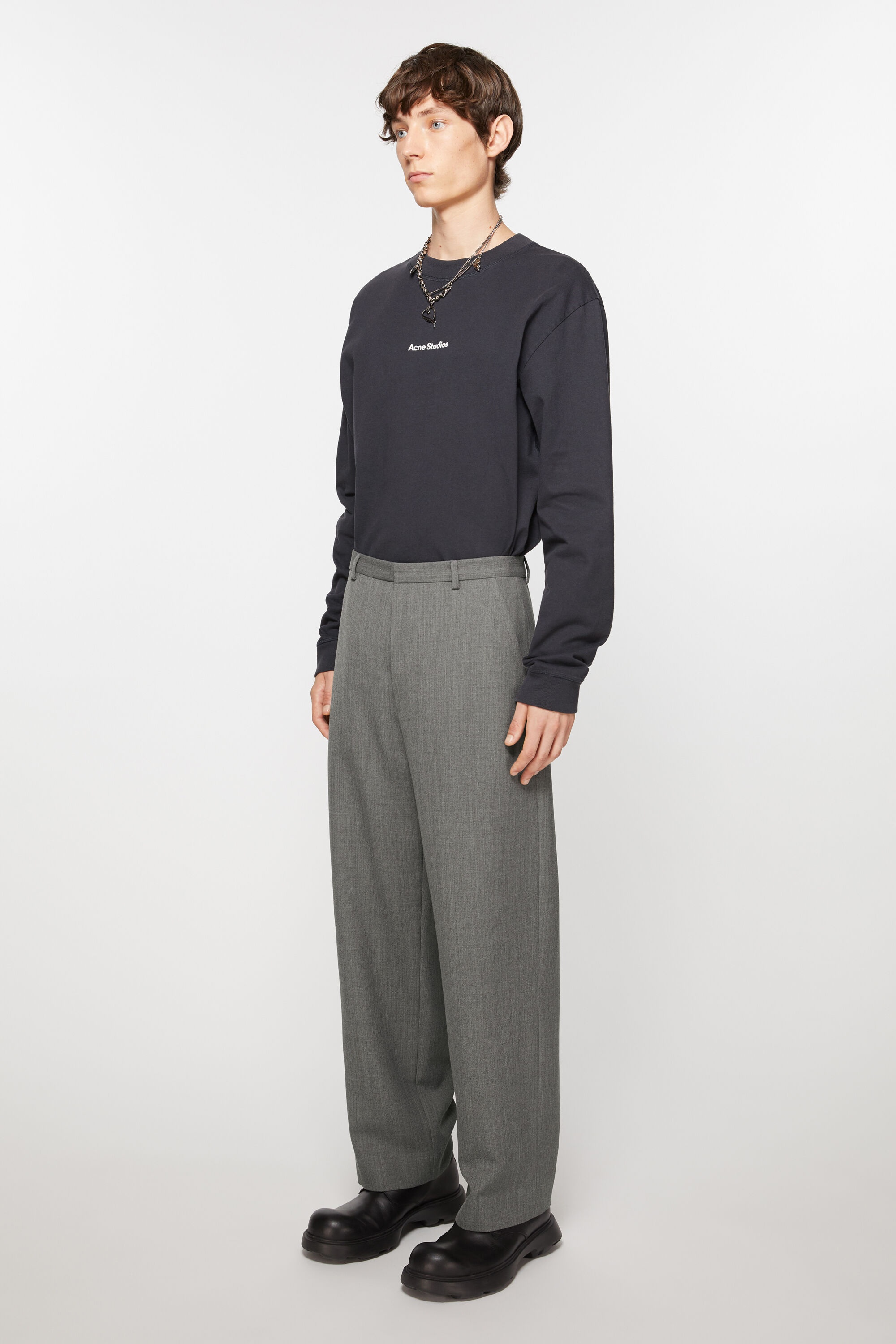 Acne Studios Wool blend trousers - Grey Melange | REVERSIBLE