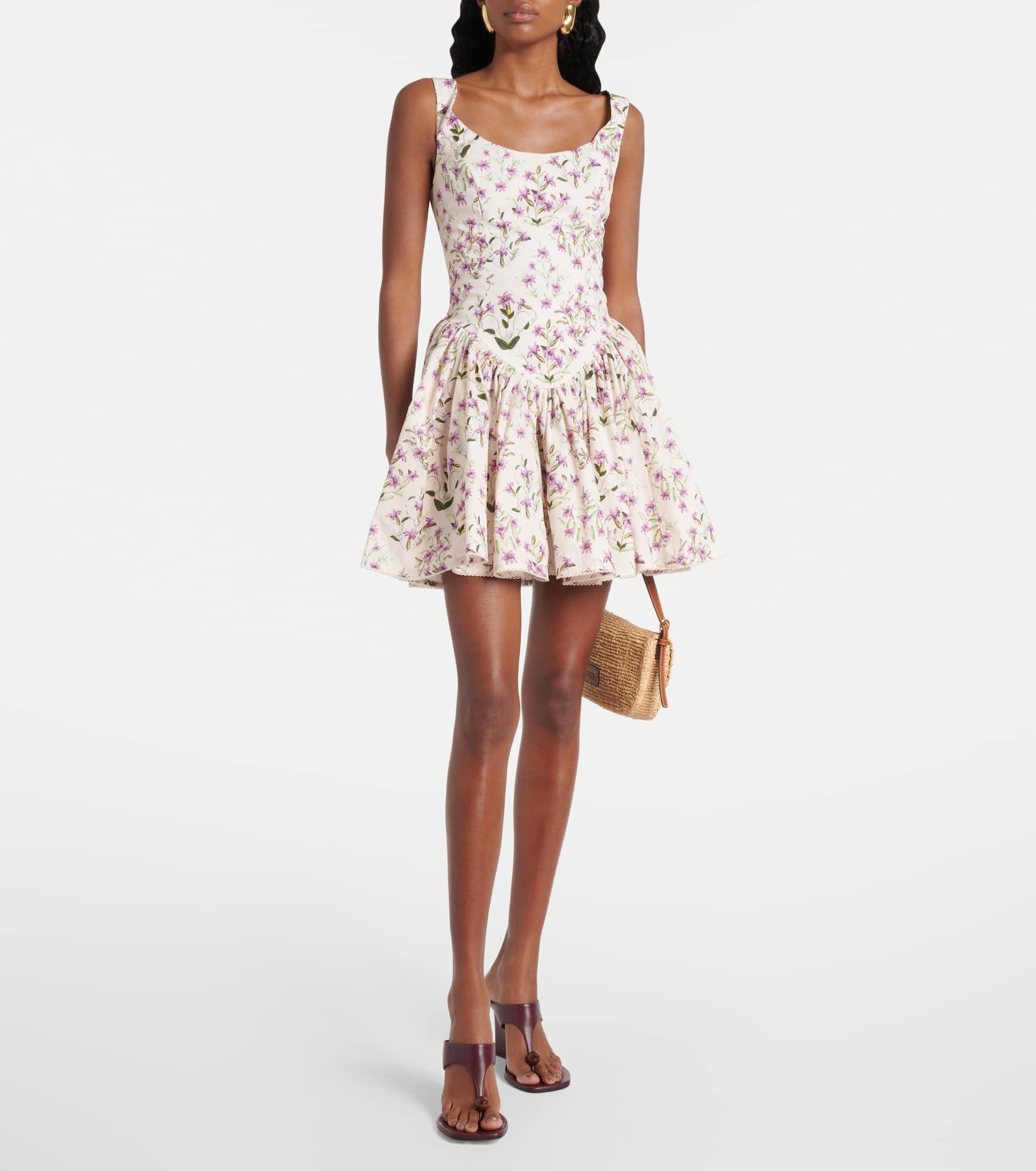 Pluma floral cotton minidress - 2