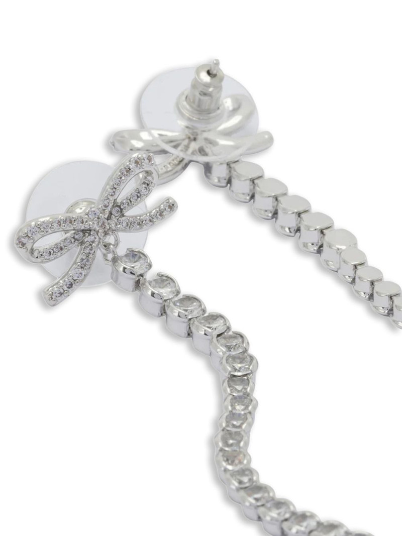 self-portrait crystal bow droplet earrings outlook