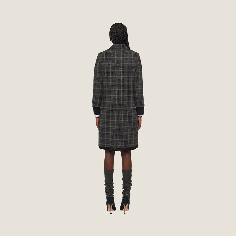 Miu Miu Double-breasted plaid coat outlook