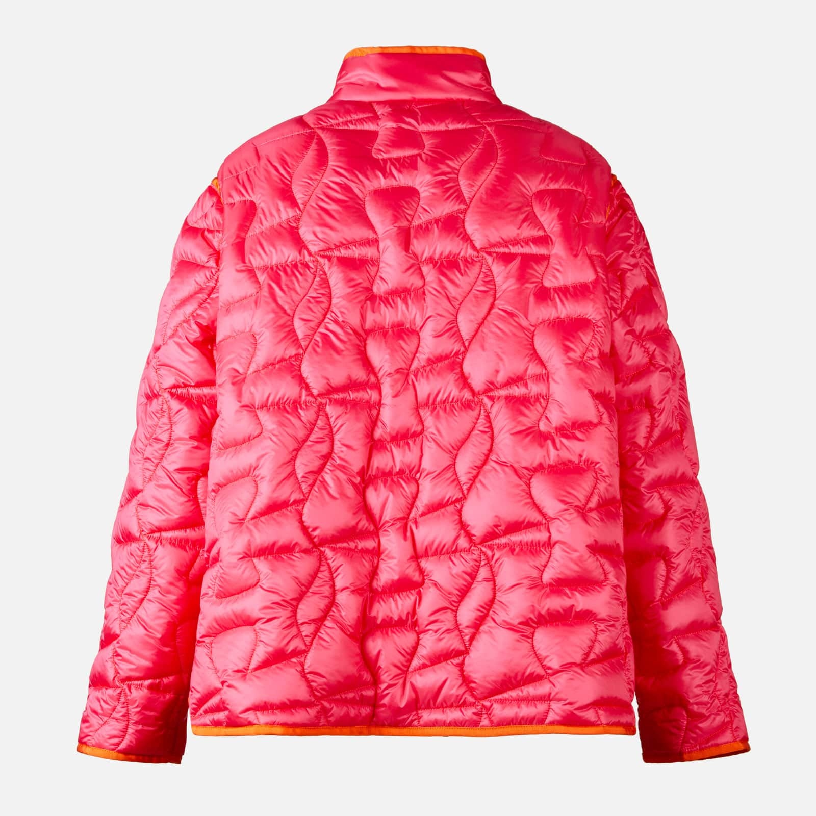 Quilted Bomber Jacket Red Orange - 2