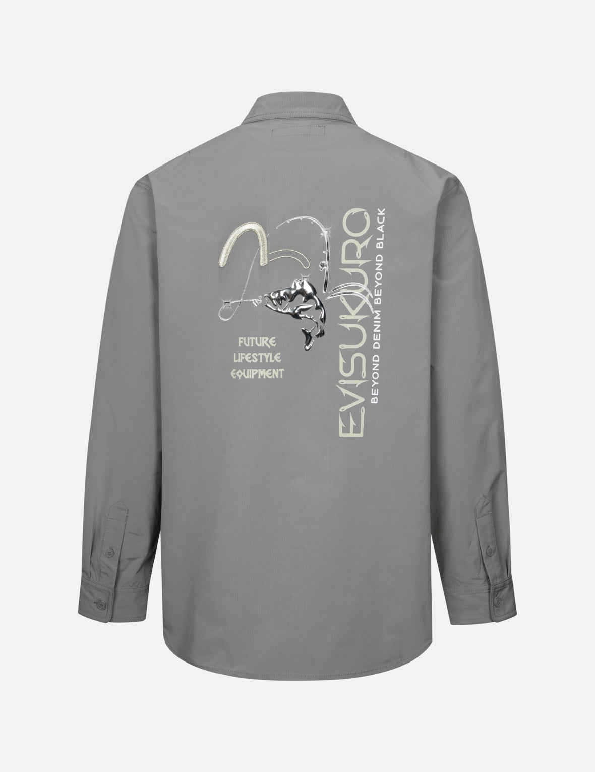 3D Metallic Fishing Logo Print Relax Fit Shirt - 6