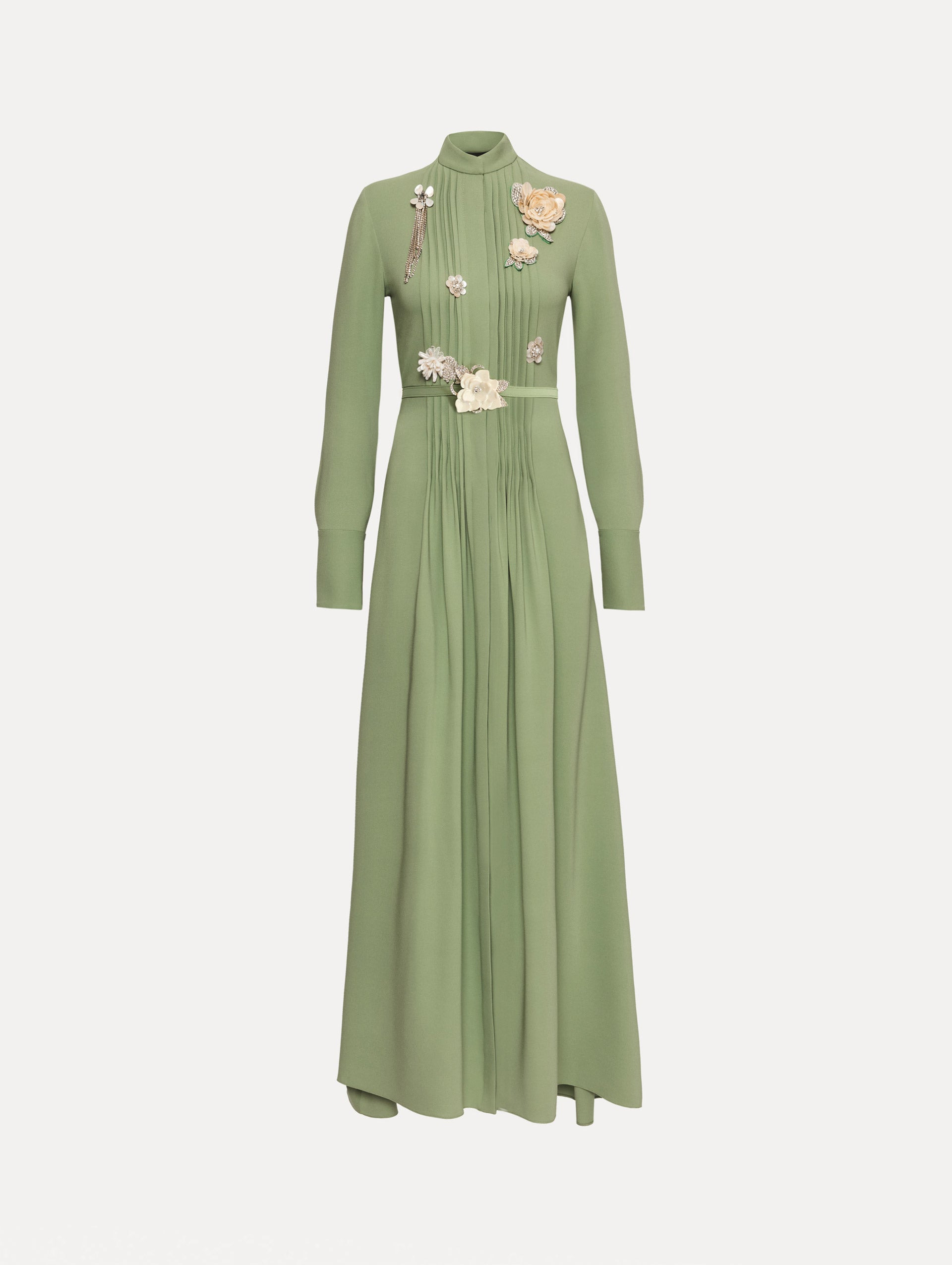 BROOCH EMBROIDERED LONG SLEEVE CAFTAN - 1