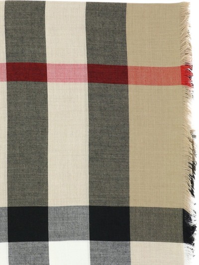 Burberry Check Cashmere Silk Scarf Scarves Beige outlook
