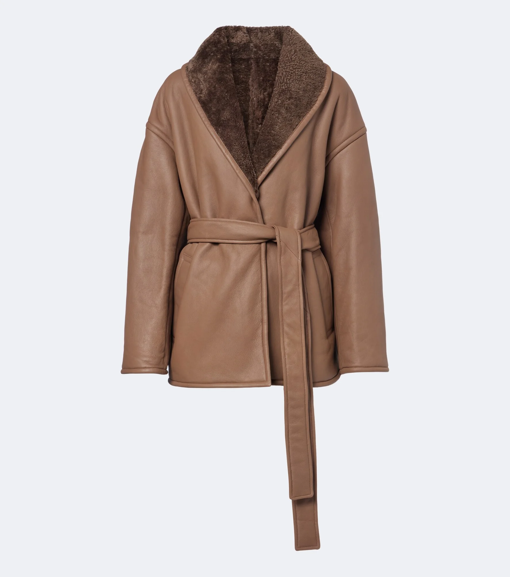 Manu shearling-lined leather coat - 1