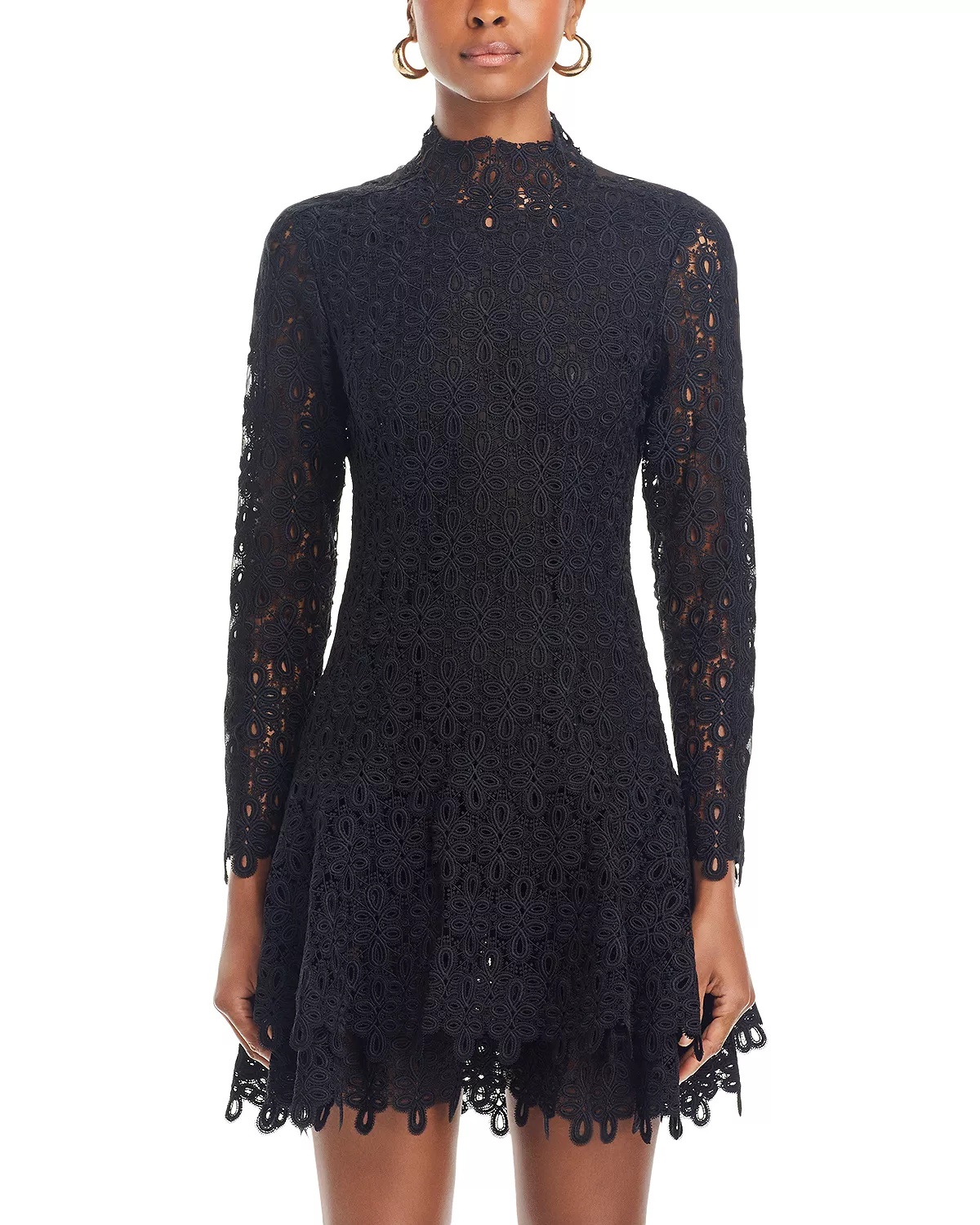 Joy Lace Mock Neck Mini Dress - 7