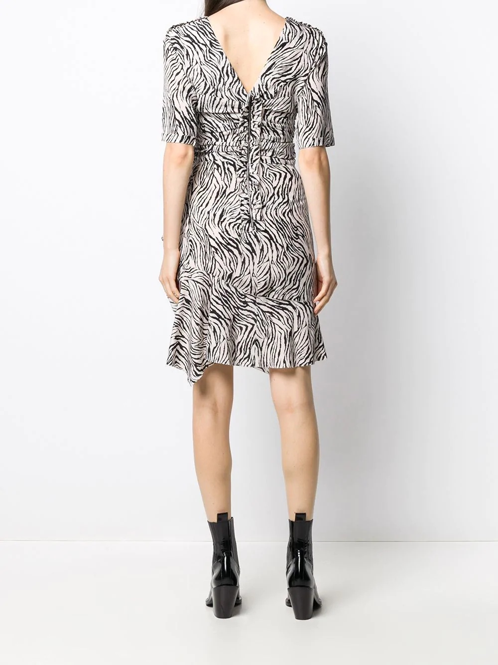 zebra-print ruched dress - 4