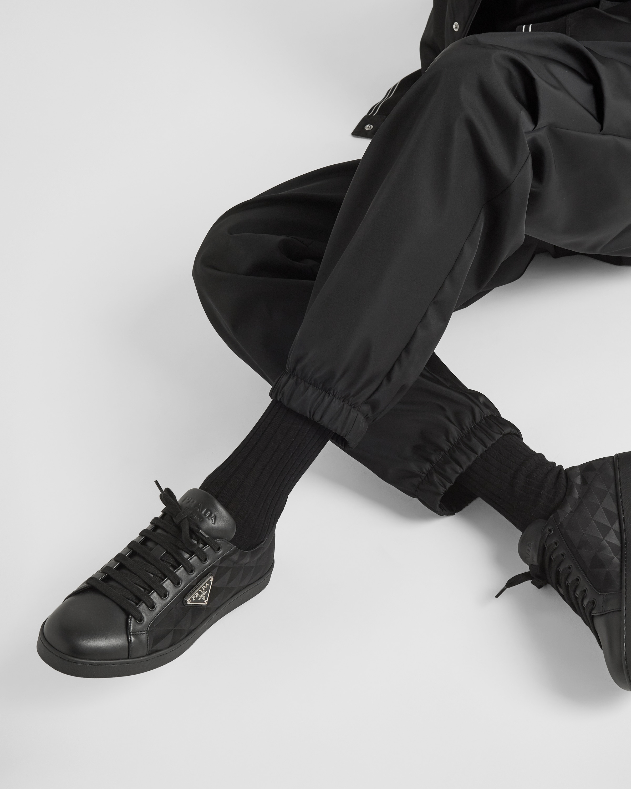 Prada Leather and Re-Nylon sneakers | REVERSIBLE