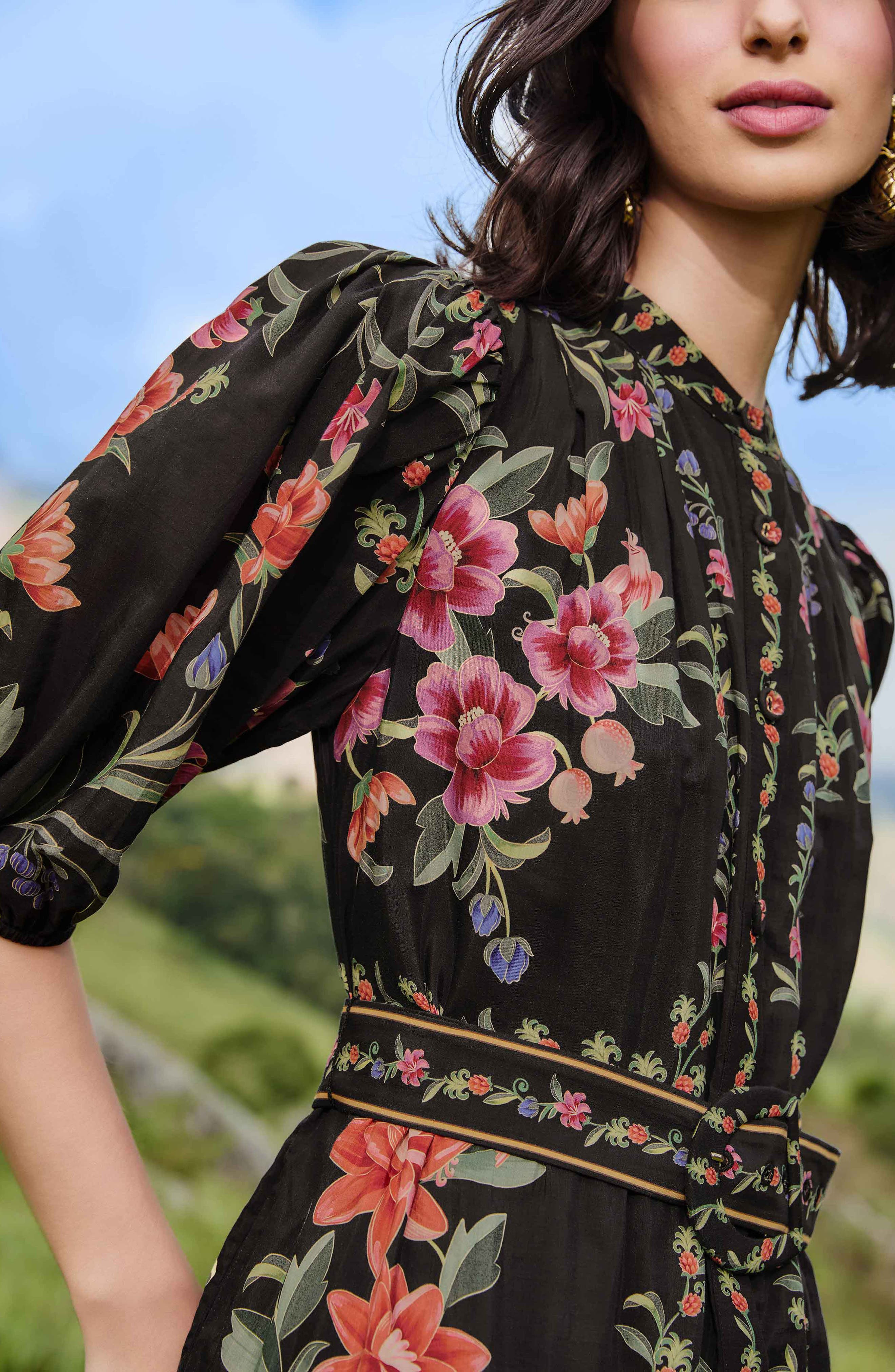 FARM Rio Belle Garden Print Minidress in Belle Garden Black at Nordstrom - 4