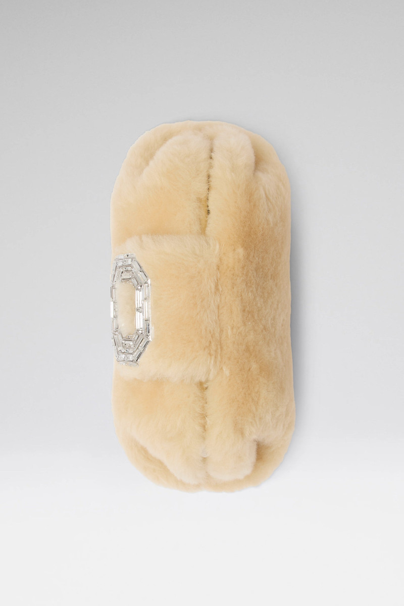 CAMELIA CLUTCH BEIGE SHEARLING 4