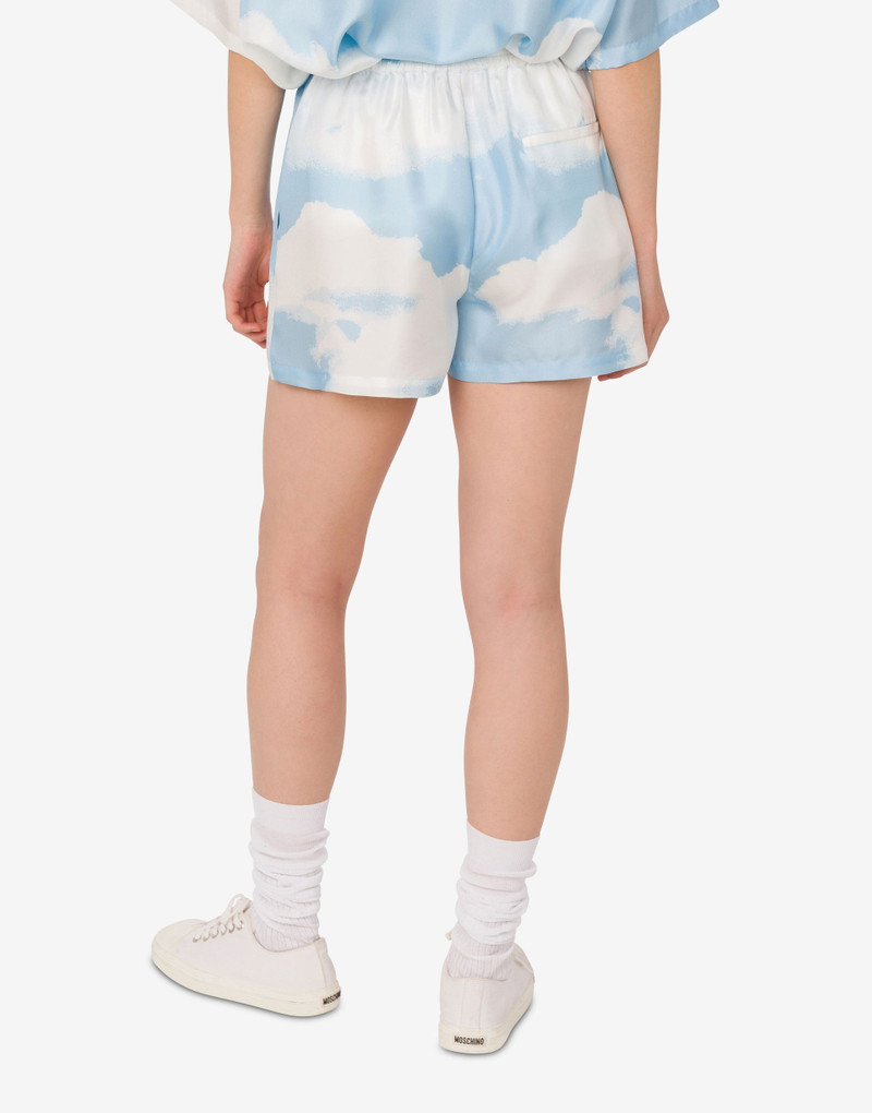 Moschino SILK TWILL SHORTS ARCHIVE CLOUDS outlook