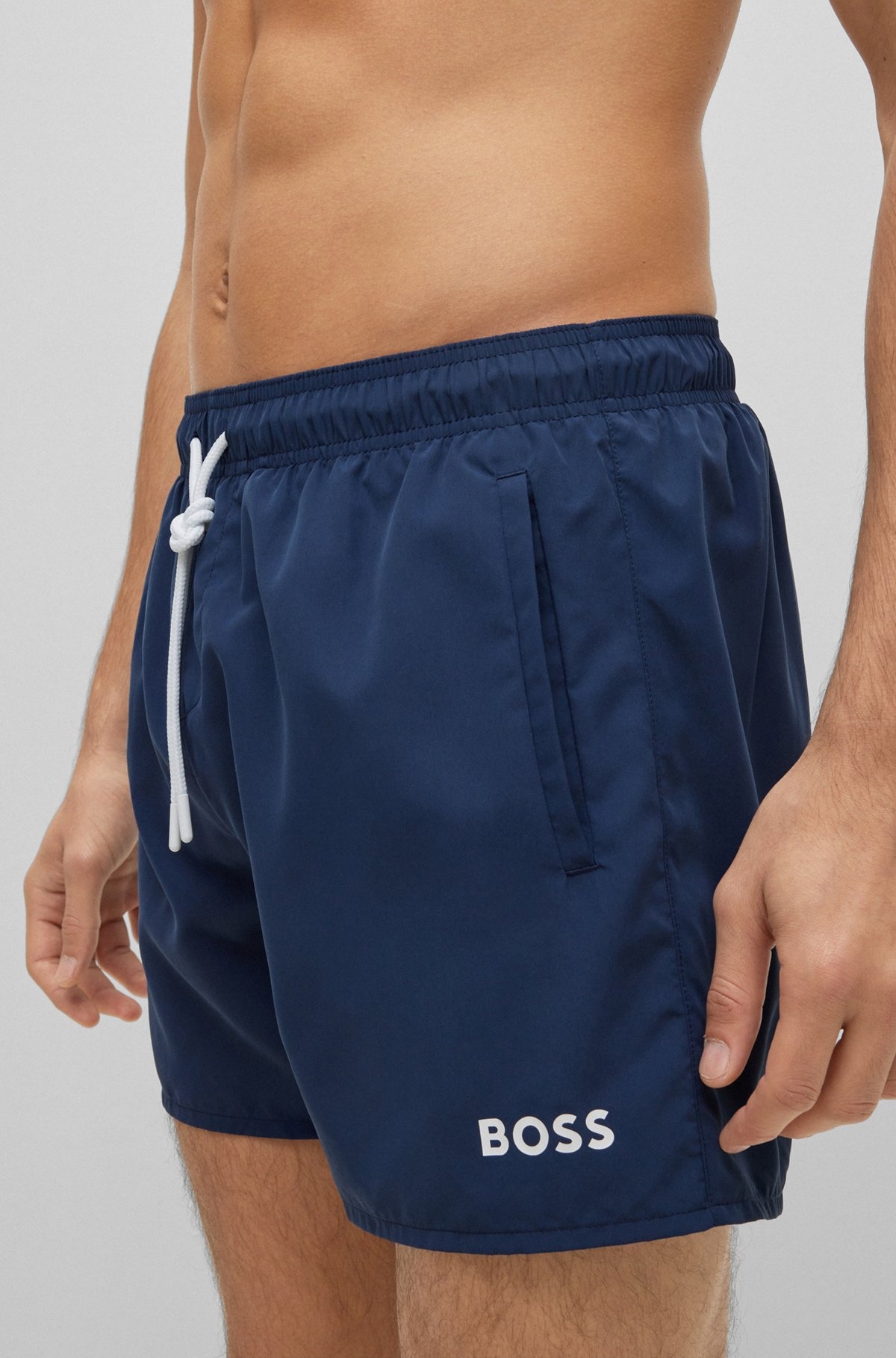 QUICK-DRY SWIM SHORTS IN RECYCLED FABRIC WITH BRANDING - 3