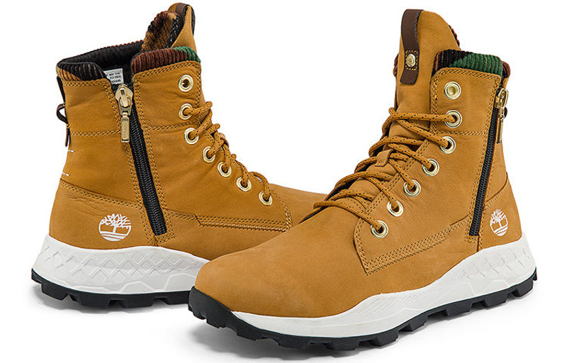 Timberland Timberland Brooklyn Side Zip Sneaker Wide Fit Boot 'Wheat Nubuck with Camouflage' A2JRZW outlook