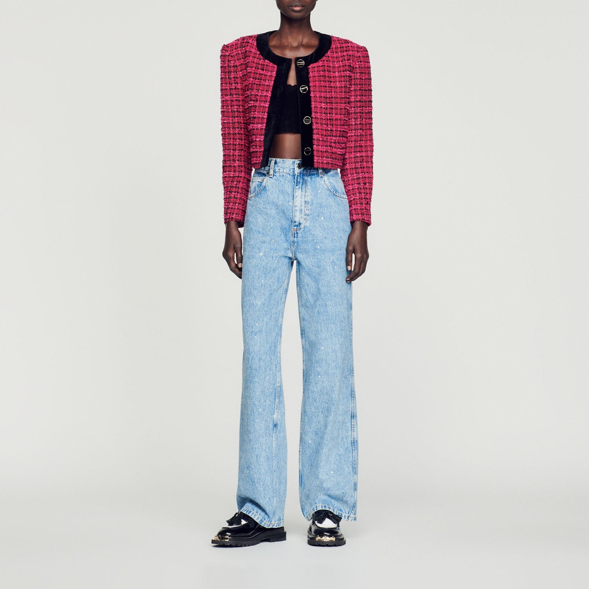 Cropped tweed jacket - 3