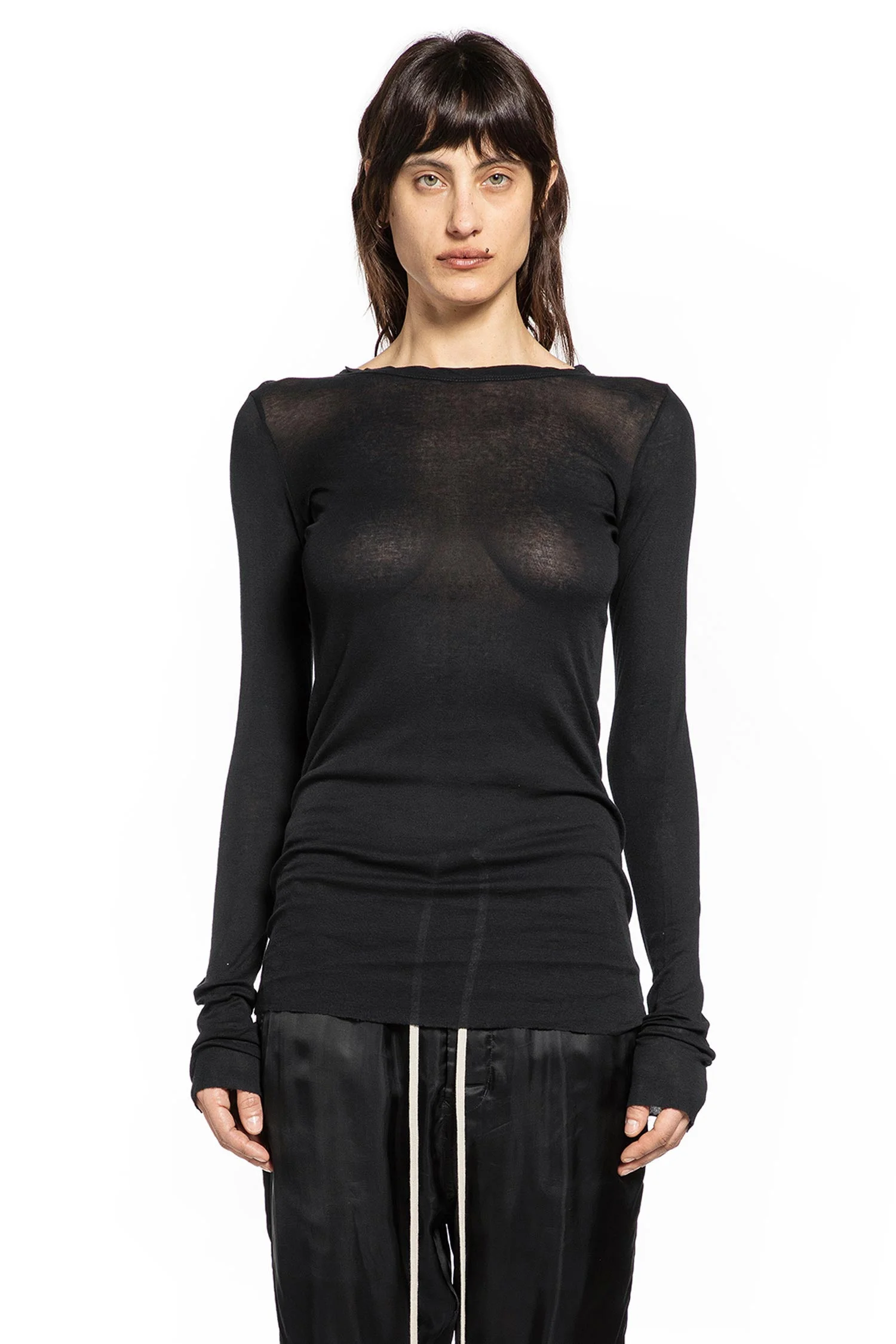 Temple Rib Ls Tee In Mini Rib Jersey - 1