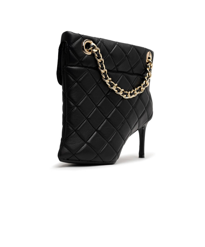 Quilted Bag Detail Pin Heel Short Boots 7