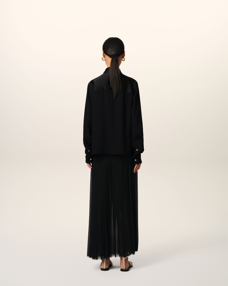 BLACK CONTRASTED TOP LONG SLEEVE SHIRT 5