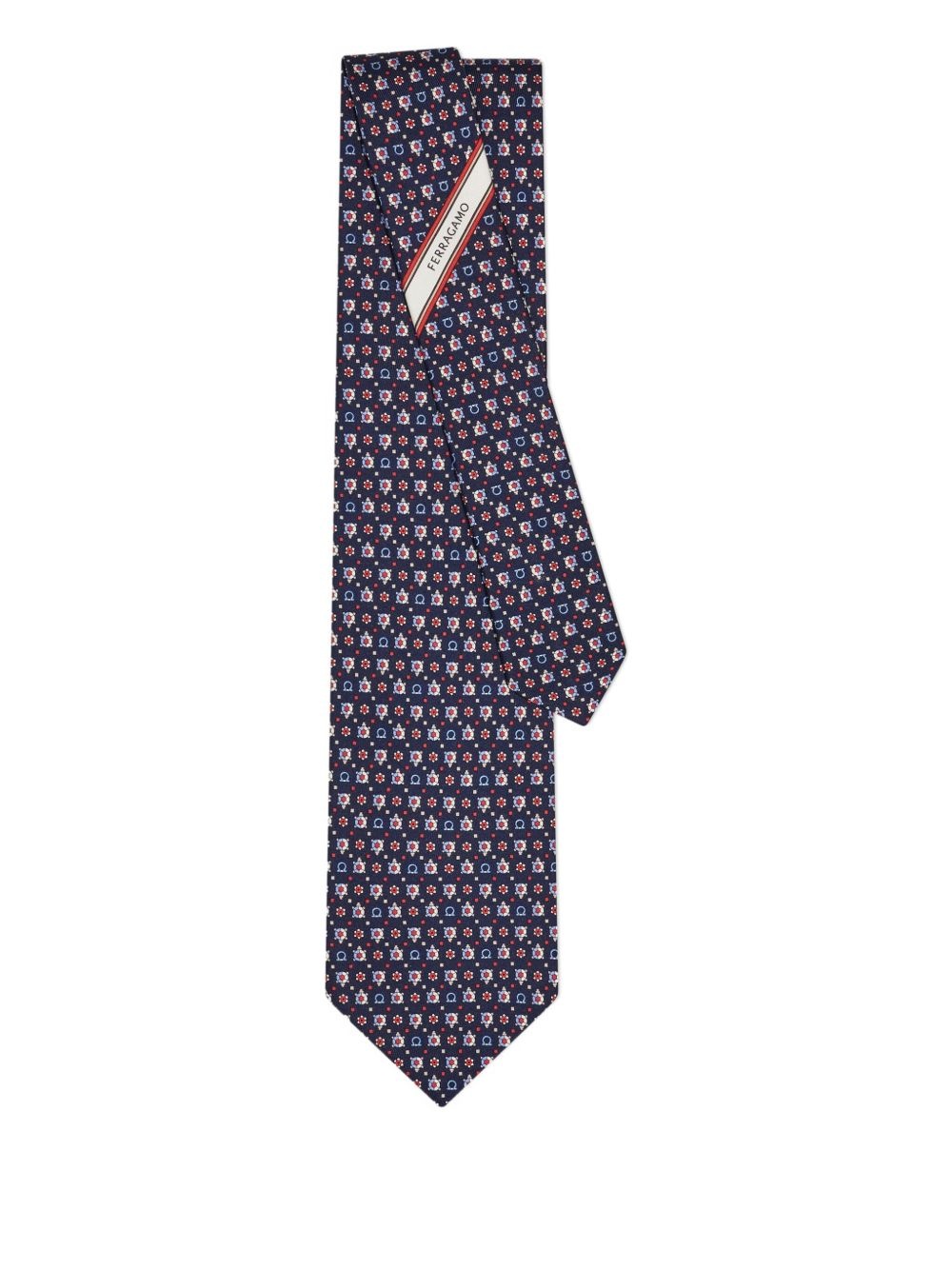 turtle-print silk tie - 2