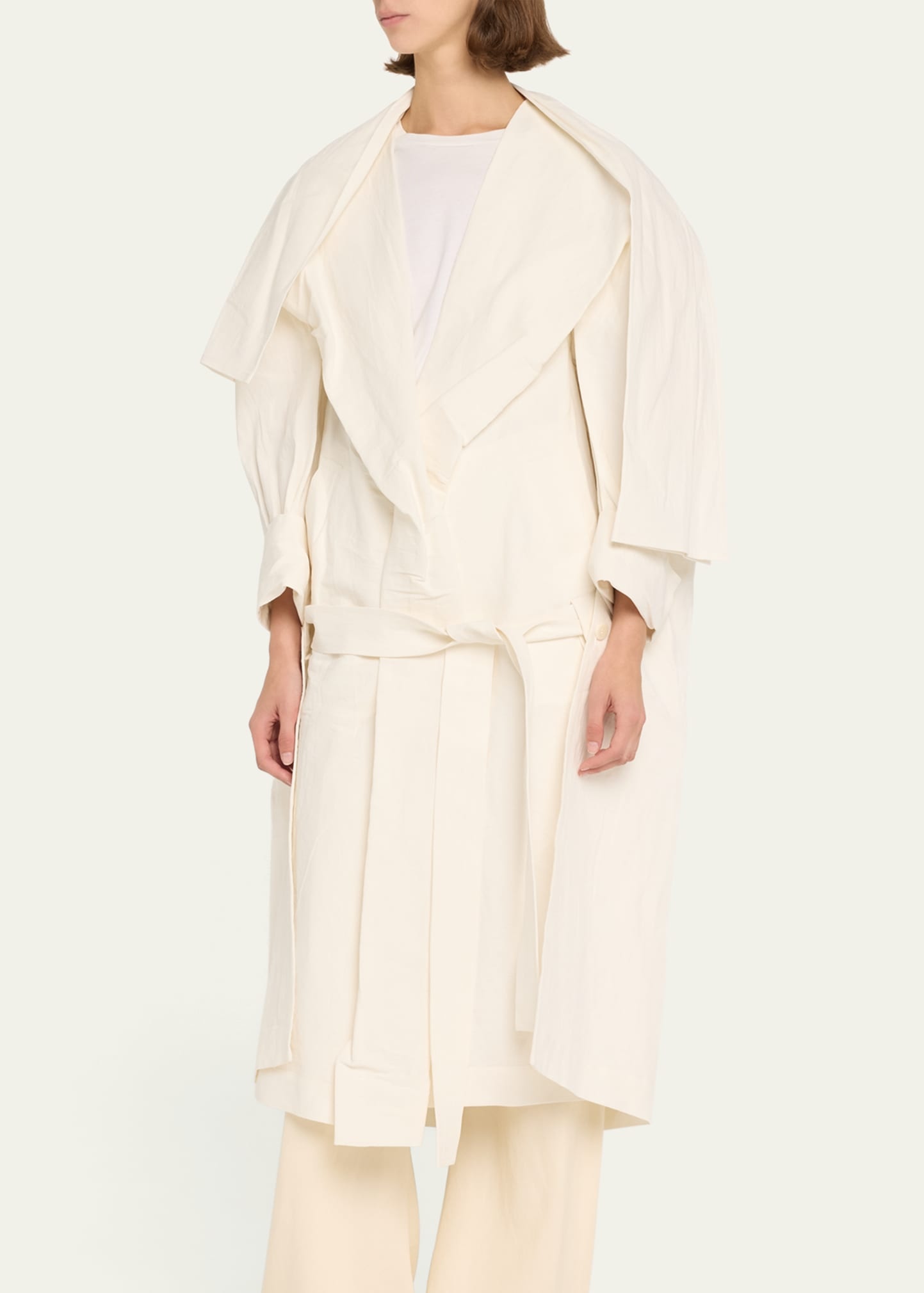 Enclothe Oversized Self-Tie Paper Trench Coat - 4