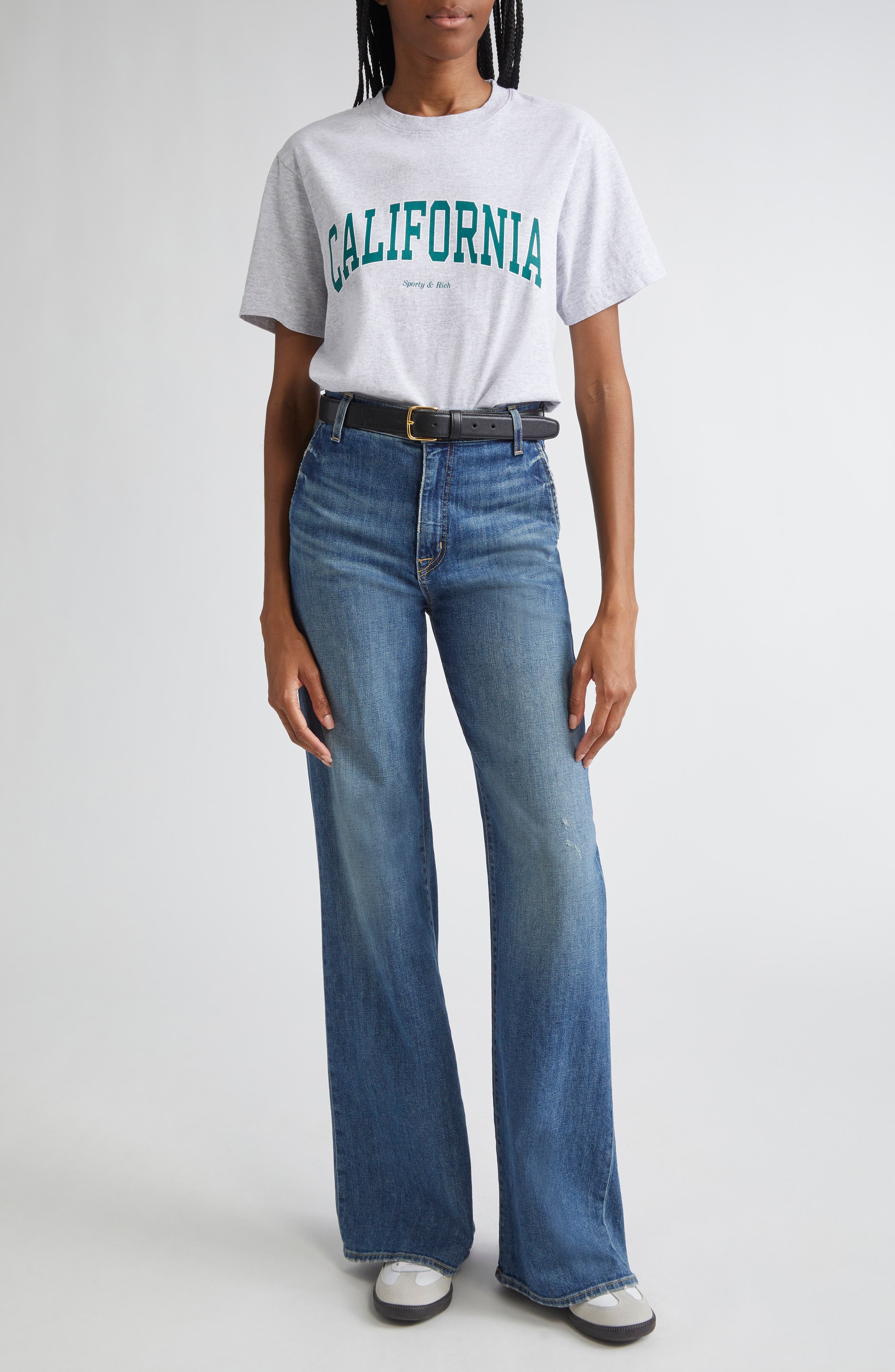 Sporty & Rich California Crewneck T-Shirt in Heather Gray at Nordstrom - 1