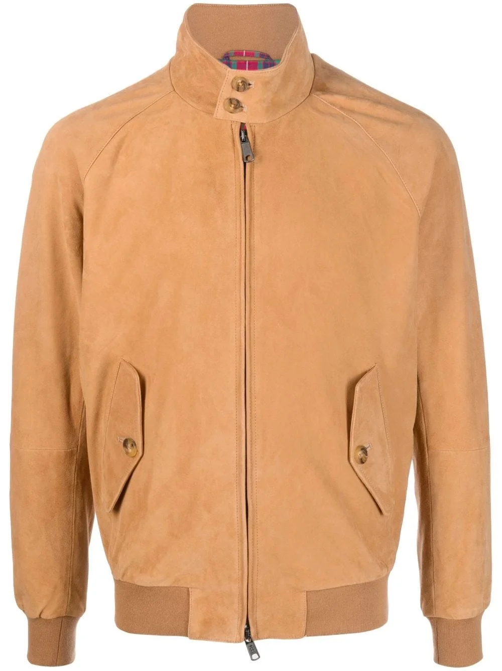 zip-up suede leather jacket - 1