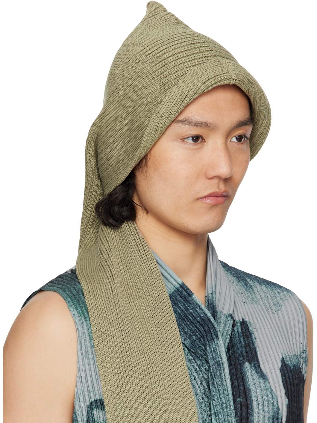 Khaki Beanie Scarf - 2