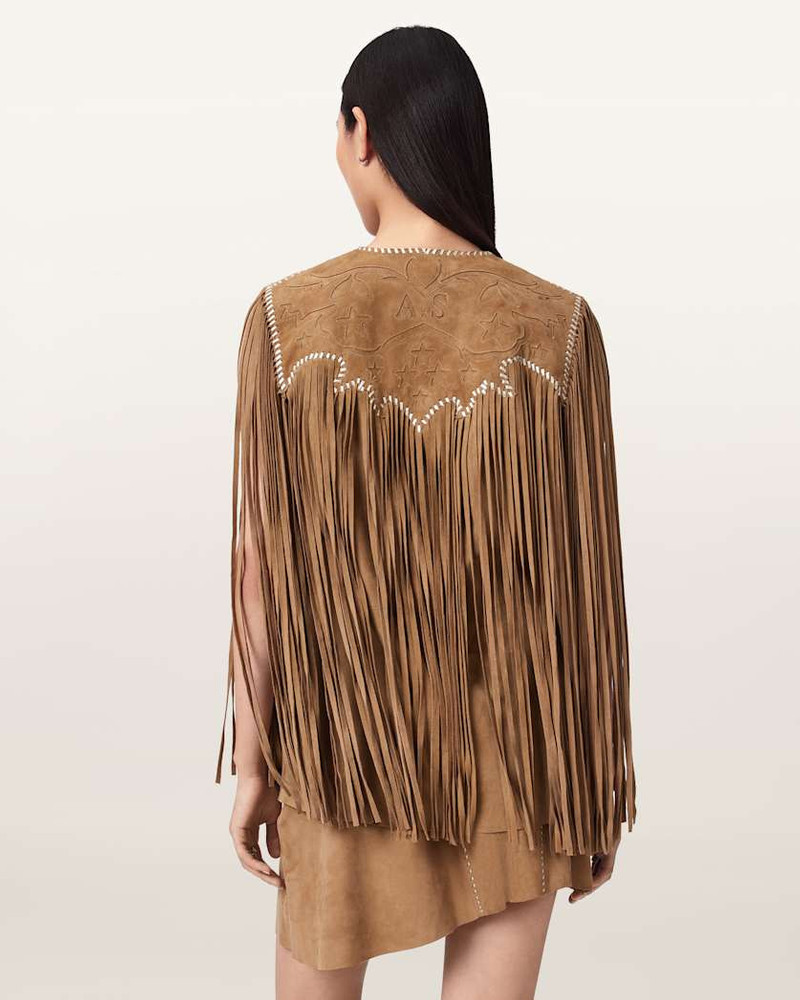 CARTER WHIPSTITCH SUEDE TASSEL GILET 6