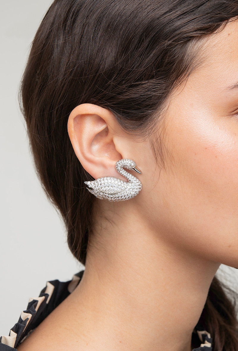 Swan Earrings - Silver 3